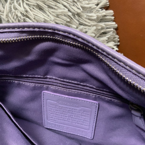 Vintage Coach Signature & Purple Suede Slim Crossbody Shoulder Bag Rare Find! - Picture 9 of 10